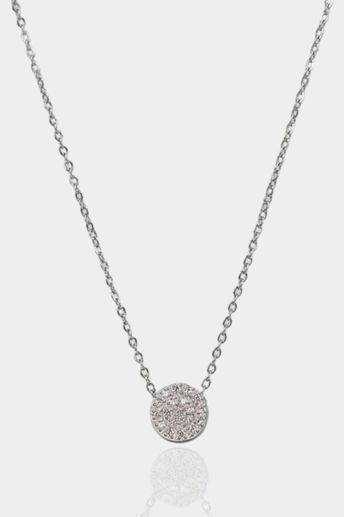 Classical Round Zirconia Necklace - 925 Silver