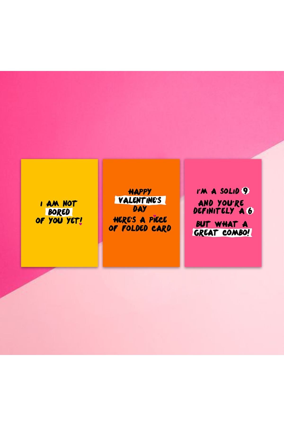Sassy Typography Valentine Cards. Set Of 3