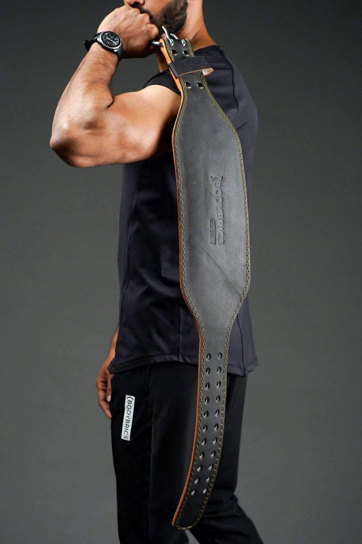 Black leather Weight Lifting Belt