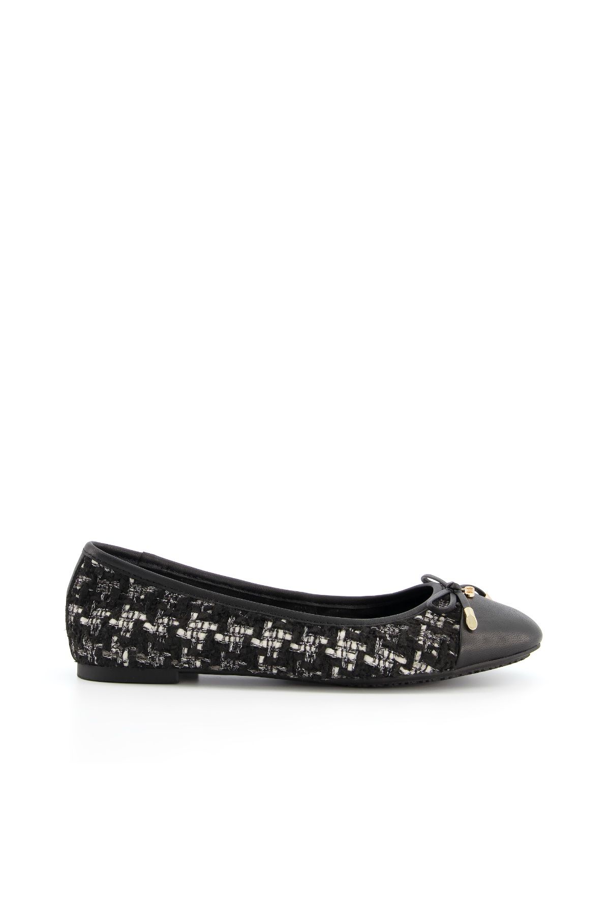 Dune London Hartlyn Black Women Flats|akgalleria.com