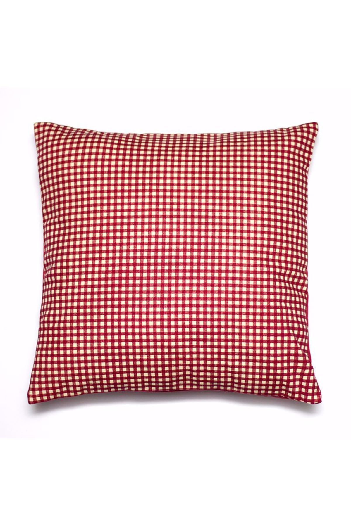 Checker Pattern Cushion Cover - Red