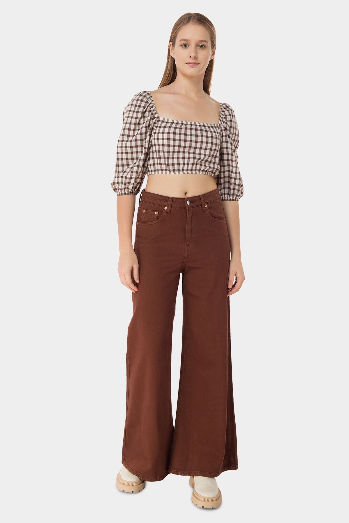 MEME Classical Wide Leg Pants Sand Women Trousers