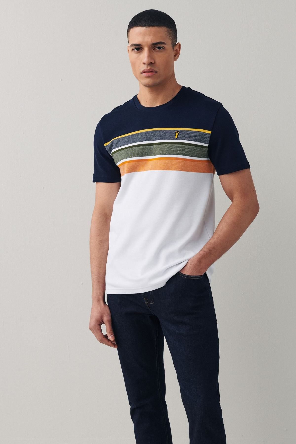 NEXT Soft Touch T-Shirt Navy/White Men