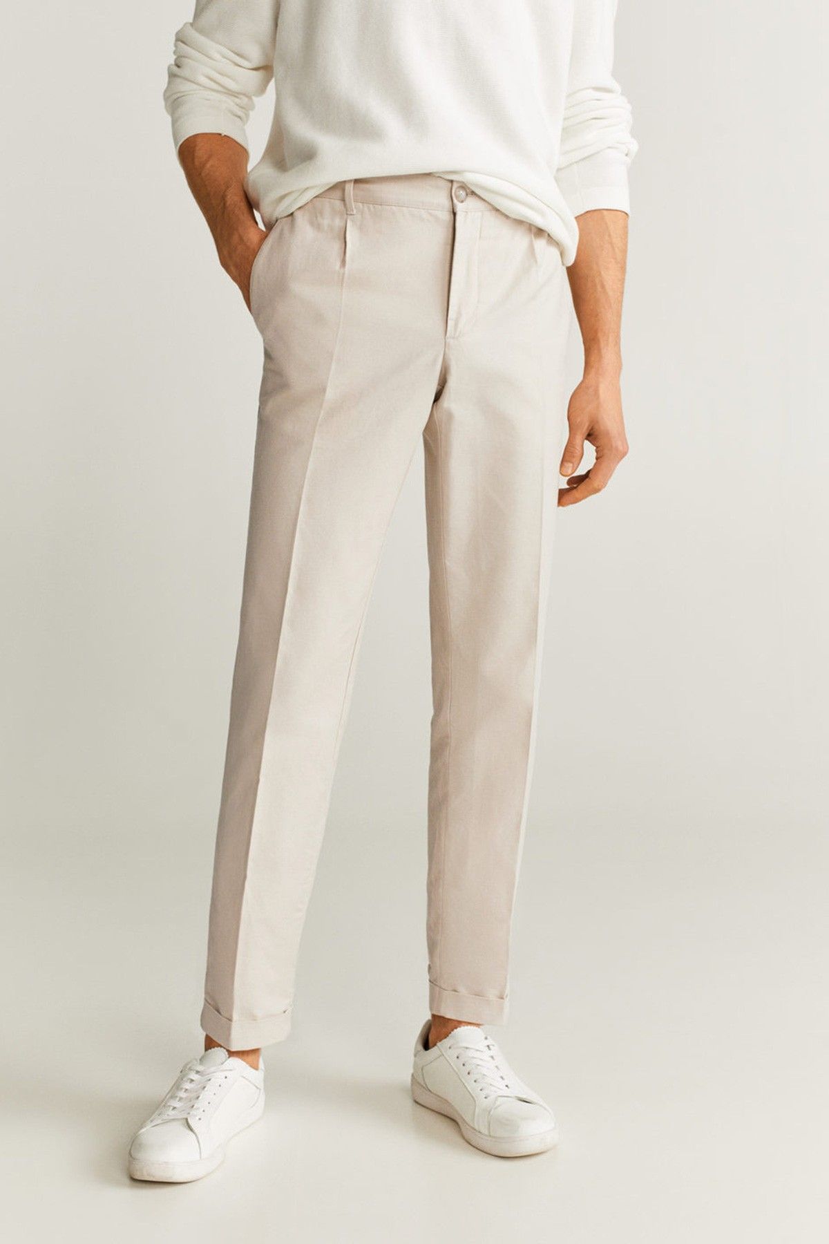1PA1 Men's Flat Front Dress Pants Slim Fit Linen Cotton Trousers,Pink,30 -  Walmart.com