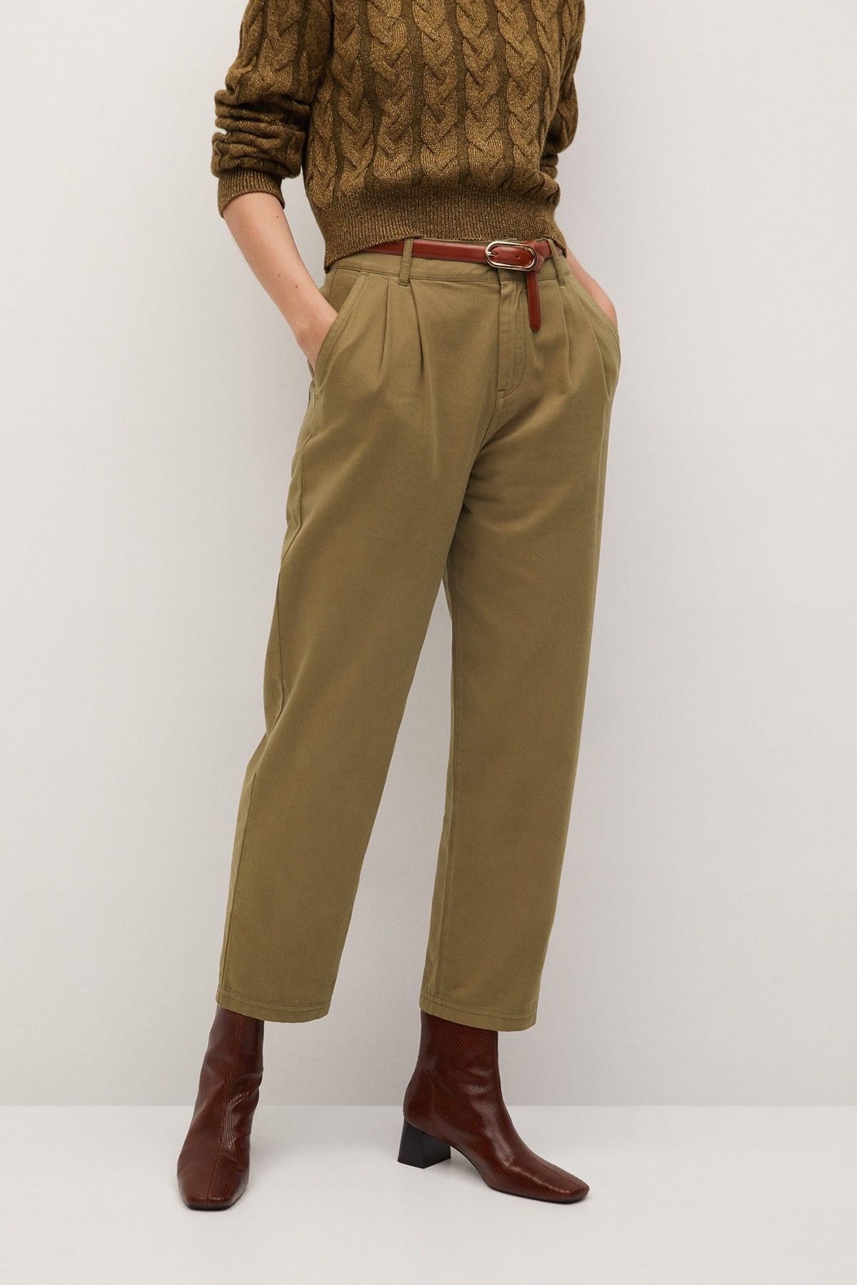 Men's Tan All-Cotton Pleated Pant – UniformsInStock.com
