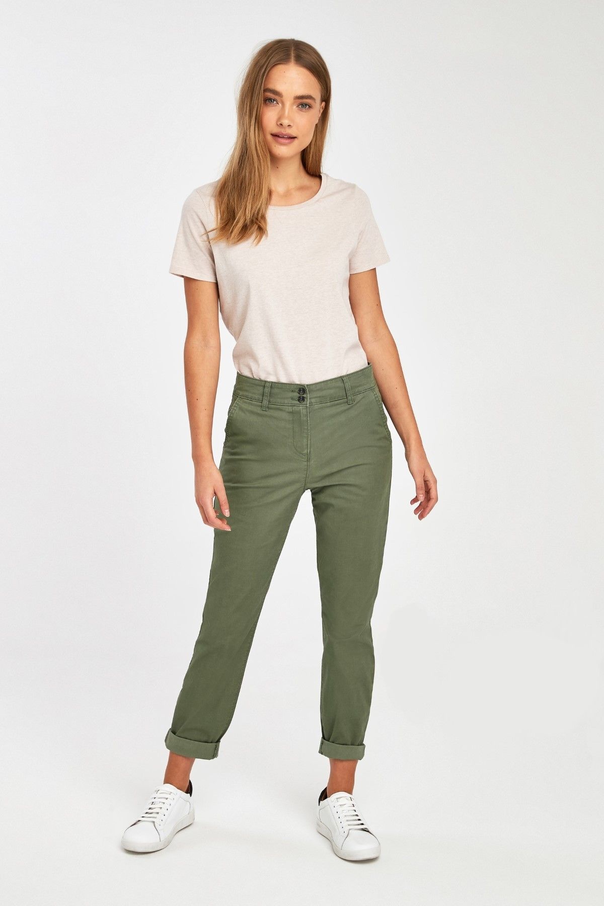 NEXT Chino Trousers (8) Green Women Trousers|akgalleria.com