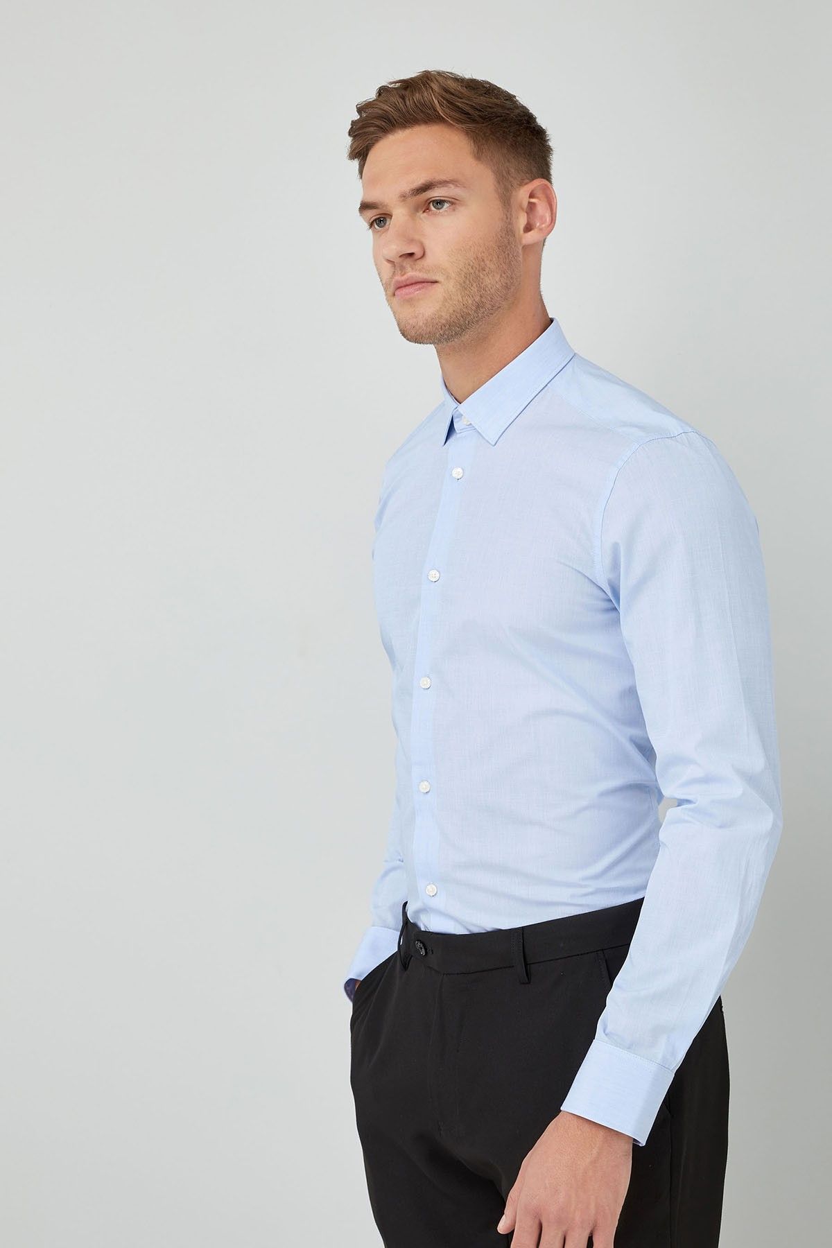 NEXT Cotton Shirt Blue Men Shirts|akgalleria.com