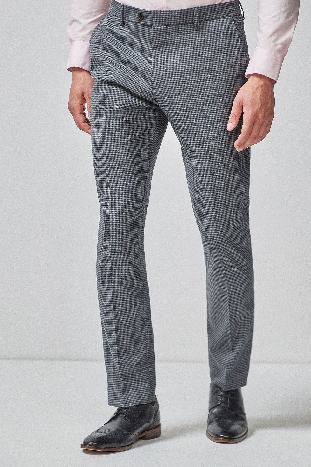 Slim Checked Suit Trousers | boohooMAN UK