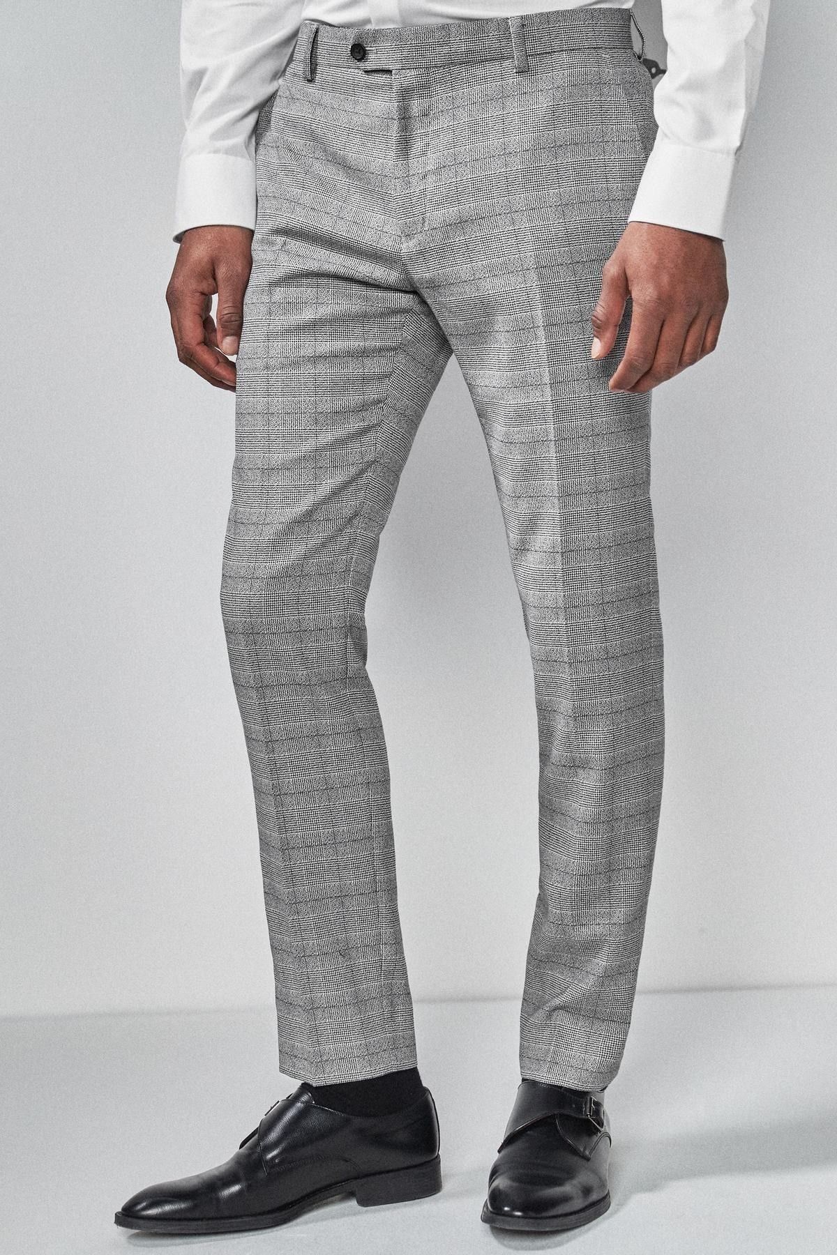 Skinny Fit Boucle Suit Pants | boohooMAN USA