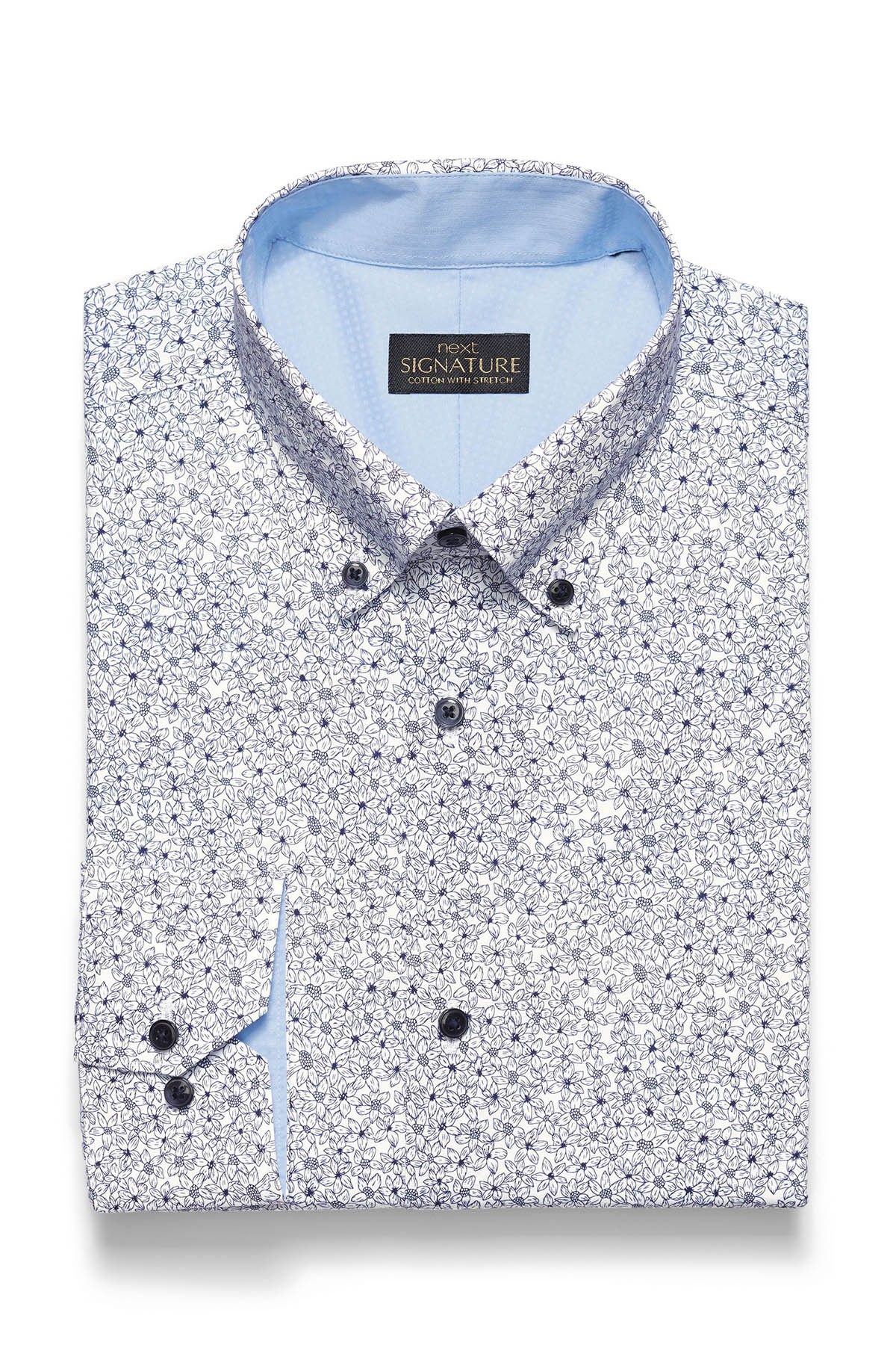 MAX Floral Print Slim Fit Formal Shirt, Max, Nagwara