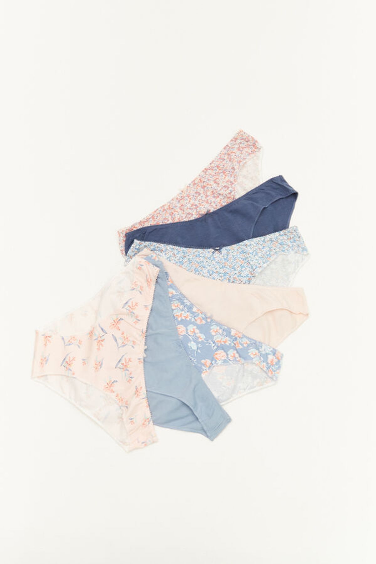 7-Pack Classic Blue Printed Cotton Panties