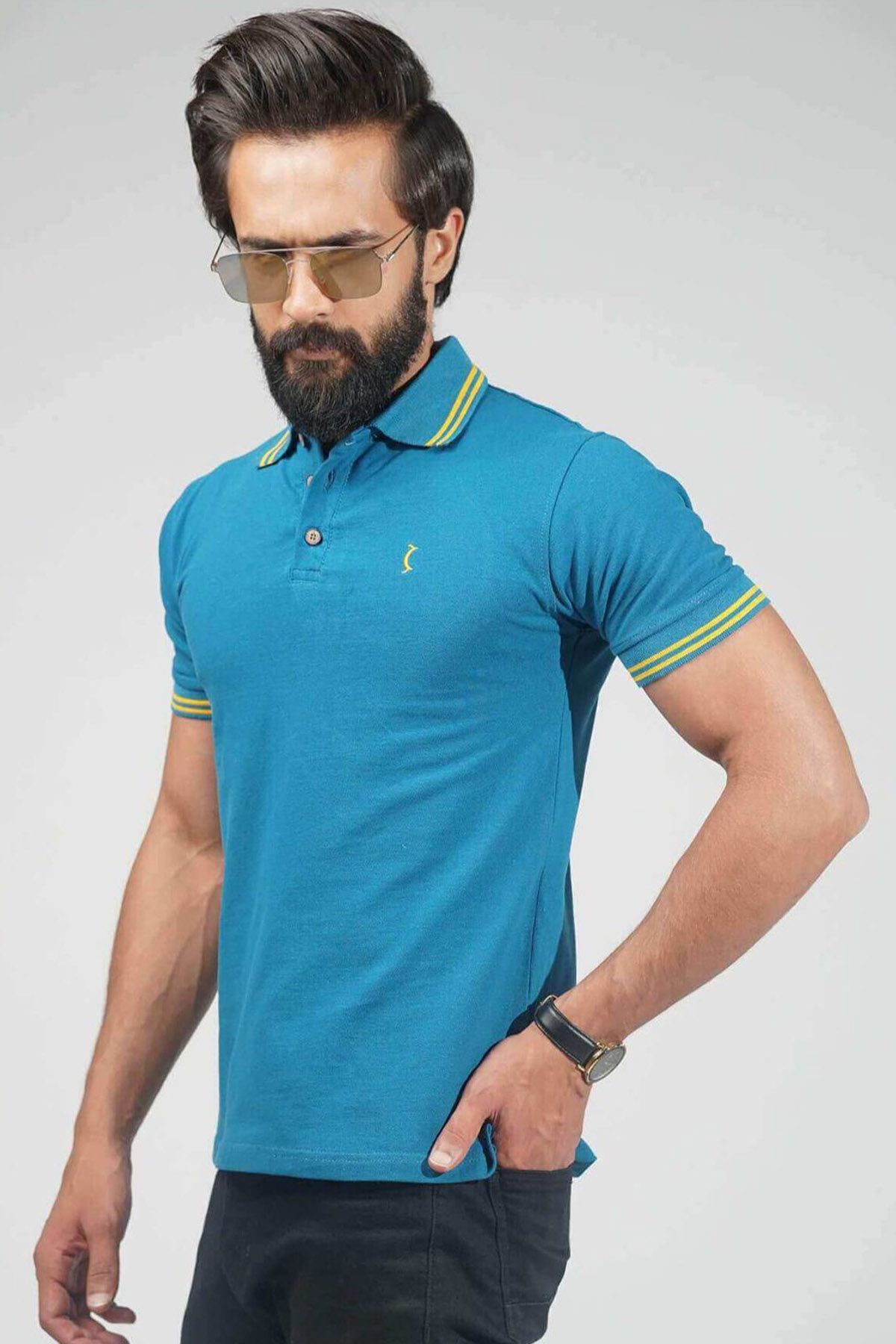 Slim Fit Polo Shirt - Aqua