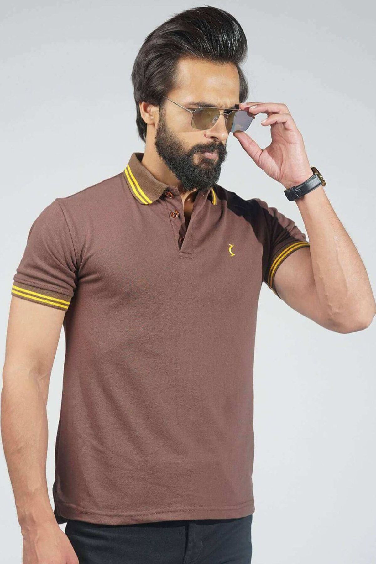 Slim Fit Polo Shirt - Brown