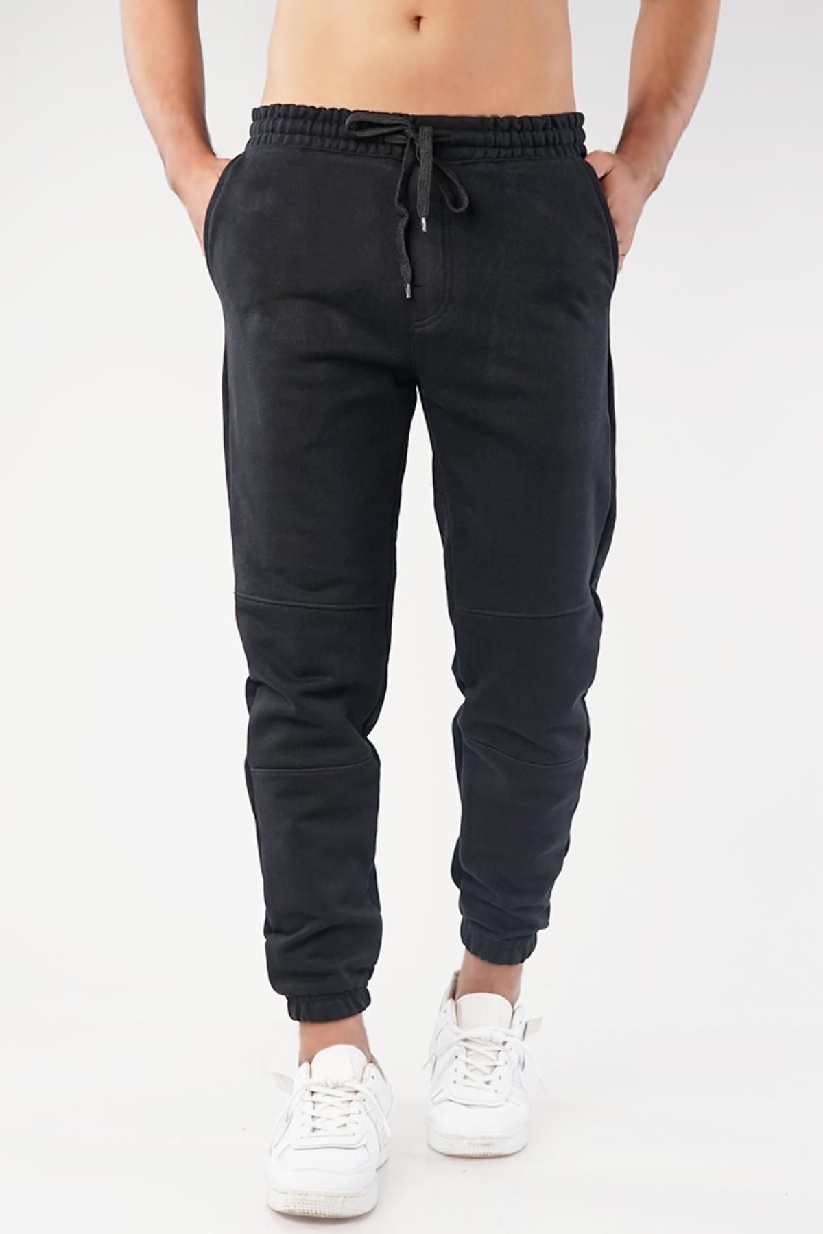 MENDEEZ The Black Edgy Cut and Sew Jogger Pants Black Men Joggers