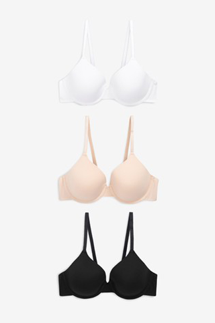 Buy 3 Pack Embroidered Lace Bras - Black/White - 32C in UAE - bfab